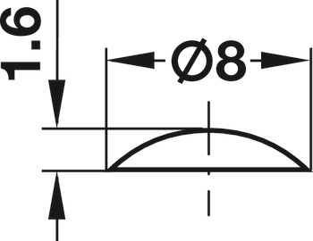 Amortisseur de butée, DB007, autocollant, rond, Ø 8 mm, hauteur 1,6 mm