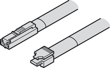 Câble d'alimentation, pour Häfele Loox5 12 V modulaire avec connecteur 2 pôles (technique à 2 fils monochrome ou multi blanc)