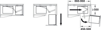 Ferrure d'extension pivotante, ferrure pivotante pour meuble d'angle Kesseböhmer MagicCorner