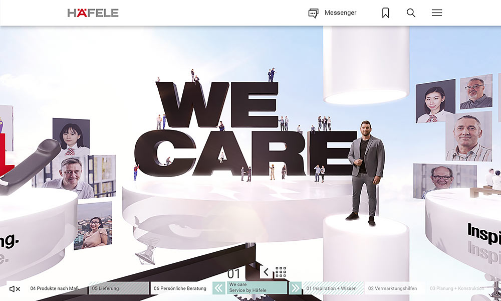« We care » – un monde thématique distinct est consacré à ce service dans « Häfele Discoveries ».