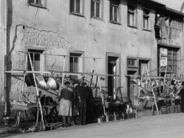 Commerce de rue après le grand incendie de 1950