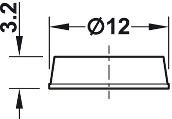 Amortisseur de butée, DB121, autocollant, rond, Ø 12 mm, hauteur 3,2 mm