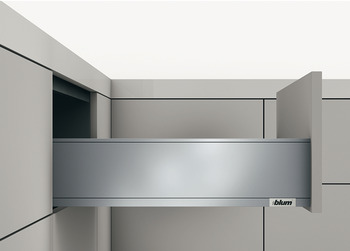 garniture de tiroir, Legrabox pure, hauteur de côtés 128 mm, hauteur de système K, avec coulisse Tip-On, capacité de charge : 40 kg