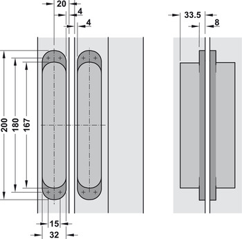 Paumelle de porte, à pose invisible, pour portes intérieures à recouvrement jusqu'à 120/140 kg, Startec