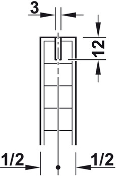 Profilé de poignée pour éclairage, en aluminium, pour portes coulissantes