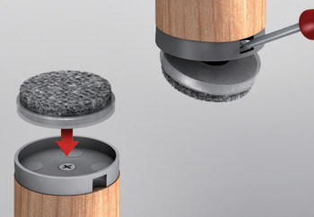 patin pour meuble, rond, pour embouts de patins diamètre 17–50 mm
