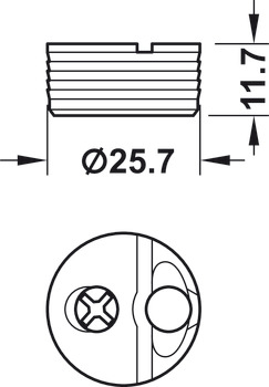 Boîtier de ferrure d'assemblage, Tofix, pour trou de perçage diamètre 5 mm