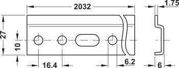 Rail de suspension, acier, longueur 2032 mm
