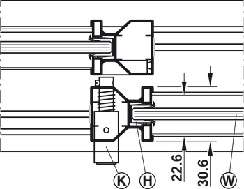 Système de fermeture manuel, pour Häfele Slido R-Aluflex 80A