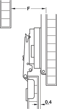 Kit de fixation de porte, pour ferrure pour porte coulissante pivotante Accuride 1432, pour pose en applique