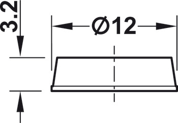 Amortisseur de butée, DB121, autocollant, rond, Ø 12 mm, hauteur 3,2 mm