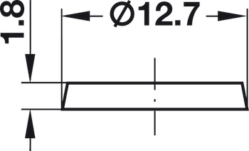 Amortisseur de butée, DB122, autocollant, rond, Ø 12,7 mm, hauteur 1,8 mm