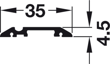 Rail de guidage simple, en bas, à clipser ou à coller