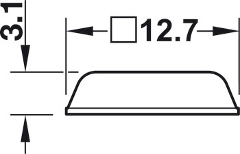 Amortisseur de butée, DB127, autocollant, carré, 12,7 x 12,7 mm, hauteur 3,1 mm