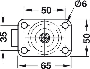 Roulette de meuble design, capacité de charge 55–70 kg, rigide ou orientable