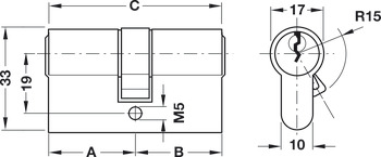 Cylindre profil européen double entrée, profil standard, avec fonction de secours Startec