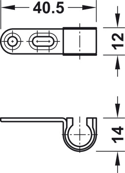 Guide de tringle, pour tringles profilées diamètre 8 mm