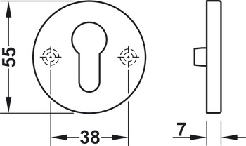 rosace cyl. profilé (clé I), aluminium, FSB, modèle 12 1735 00010 0105