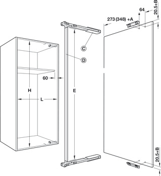 Ferrure de porte pivotante, Swingfront 20 FB, pour portes en bois et portes étroites à cadre en aluminium
