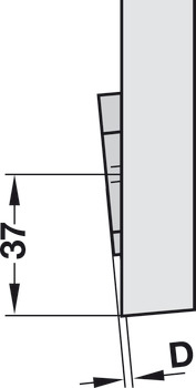 Clavette d'angle, +5°, 0,8 mm, à placer en dessous pour les applications d'angle