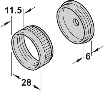 Supports de tringle d'armoire, pour tringle d'armoire ronde Ø 25 mm