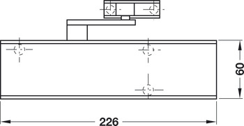 Ferme-porte supérieur, TS 2000 V, EN 2, 4, 5, avec bras à compas, Geze