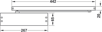 Ferme-porte supérieur, TS 91 en design Contur, avec unité d'arrêt à cliquet, EN 3, Dorma