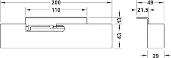 Amortisseur de fermeture de porte, DDA 140/240 pour portes pivotantes intérieures en bois et en verre