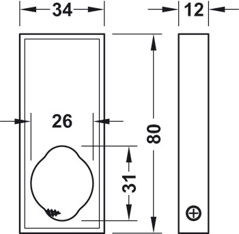 support central de tringle d’armoire combiné, pour tringle d’armoire OVA 30 x 15 mm et tringle d'armoire rond diamètre 25 mm