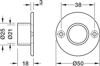 Supports de tringle d'armoire, pour tringle d'armoire ronde Ø 20 mm