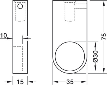 Supports de tringle d'armoire, pour tringle d'armoire ronde Ø 30 mm