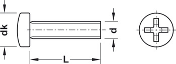 Matériel de fixation, Panhead, fente cruciforme PH2, DIN 7985, acier, galvanisé