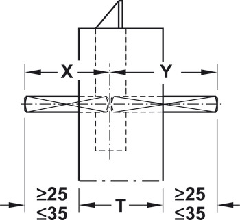 Tige carrée, 9 mm, divisé, pour porte d'issues de secours selon EN 179/EN 1125