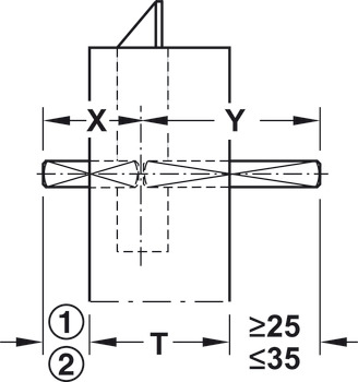 Tige carrée, 9 mm, divisé, pour porte d'issues de secours selon EN 179/EN 1125
