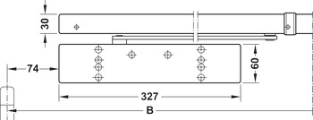 Ferme-porte supérieur, Dorma TS 98 XEA GSR/BG avec bras coulisses, pour portes à 2 vantaux, EN 1–6