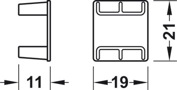 Ferrures d'assemblage, pour système de cadre en aluminium Häfele Dresscode