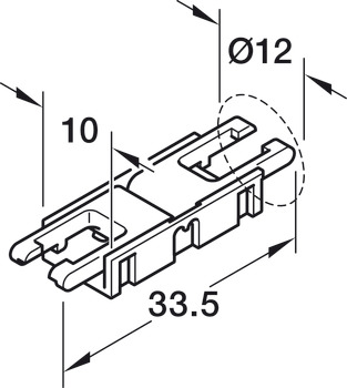 Clip d'assemblage, Häfele Loox5 pour bande LED monochrome, 8 mm