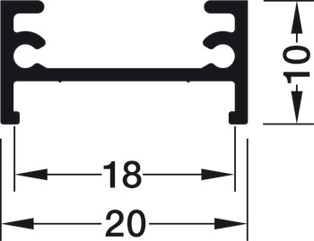profil design à monter en applique, Profilé 4101 pour bandes LED 10 mm
