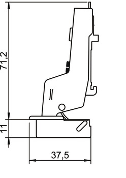 Charnière à corps, Häfele Metalla 110 SM 105°, pose encloisonnée