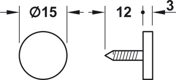 Loqueteau magnétique, force d'adhérence 3,0–4,0 kg, à enfoncer, ronde