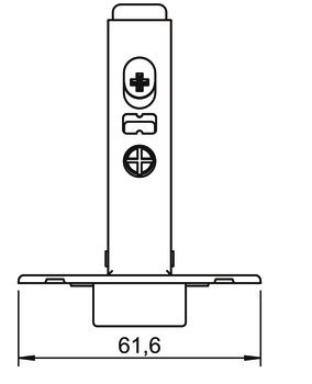 Charnière à corps, Häfele Metalla 110 SM 105°, pose en applique