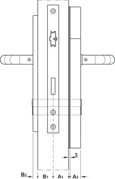Set de terminal de porte, DT 600c, Häfele Dialock, sans bouton tournant