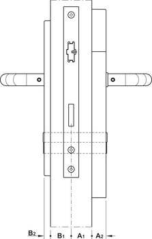 Set de terminal de porte, DT 600c, Häfele Dialock, sans bouton tournant