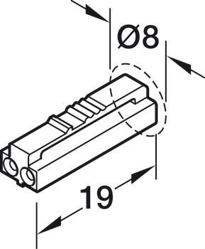 Câble d'alimentation, pour Häfele Loox5 24 V 2 pôles (monochrome)