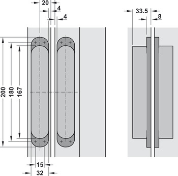 Paumelle de porte, à pose invisible, pour portes intérieures à recouvrement jusqu'à 120/140 kg, Startec