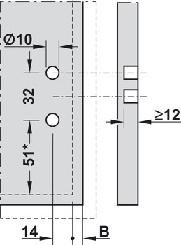 Extension frontale, Legrabox pure, avec rail de corps Blumotion, hauteur de système M
