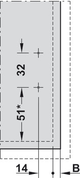 Extension frontale, Legrabox pure, avec rail de corps Blumotion, hauteur de système M