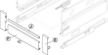 Kit de supports de façade, Pour bloc-tiroir à l'anglaise Blum Tandembox antaro, galerie en fil C, hauteur de système M