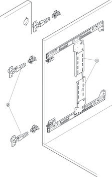 ferrure de pivotement, Accuride 1432, pour pivotement et insertion d'abattants et portes