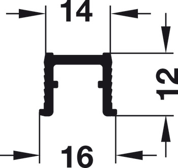 Rail de guidage simple, percé, 16 x 13 mm (l x h)